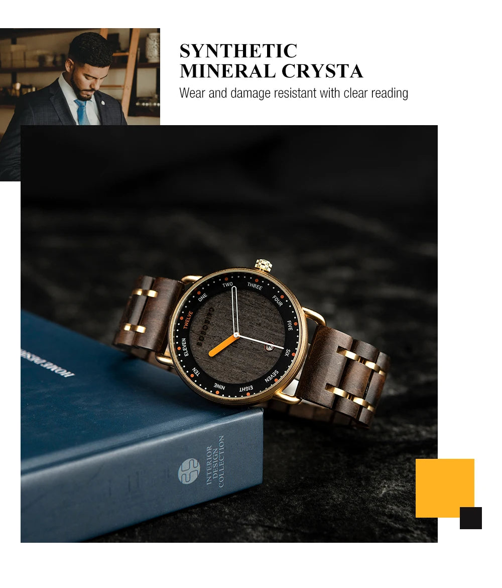 Luxury Watch with brown leather strap 