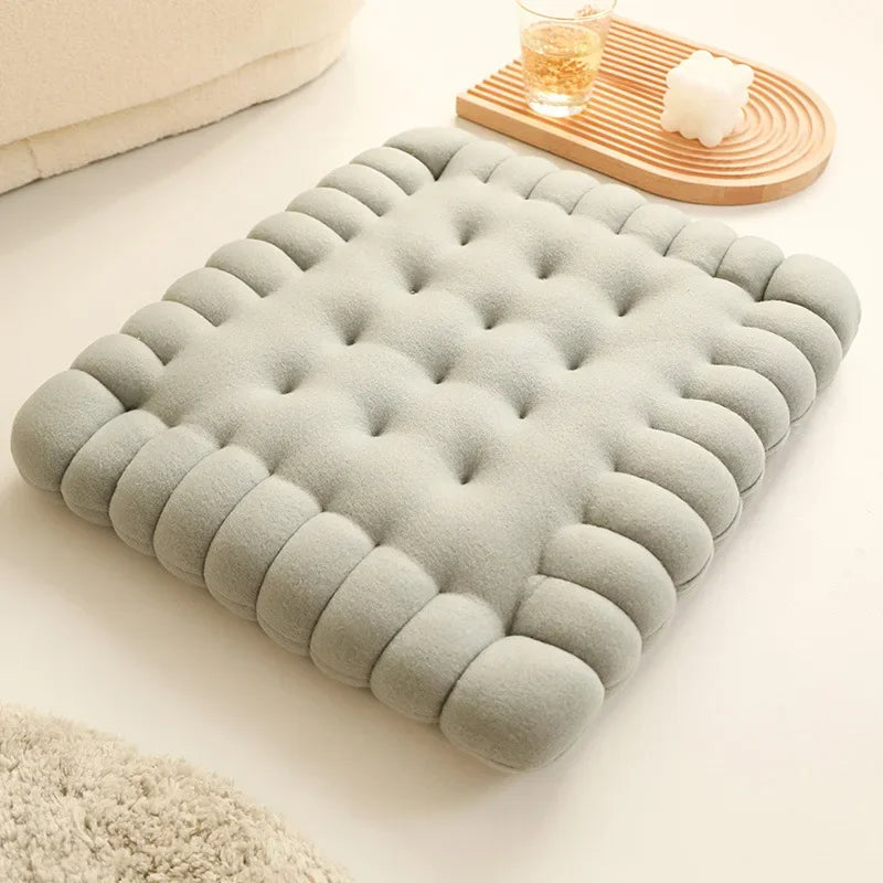 Pillow Chair Seat Biscuit Shape Plush Cushion Soft