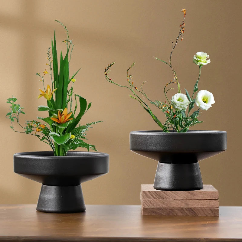 Ceramic Vase Black Plant