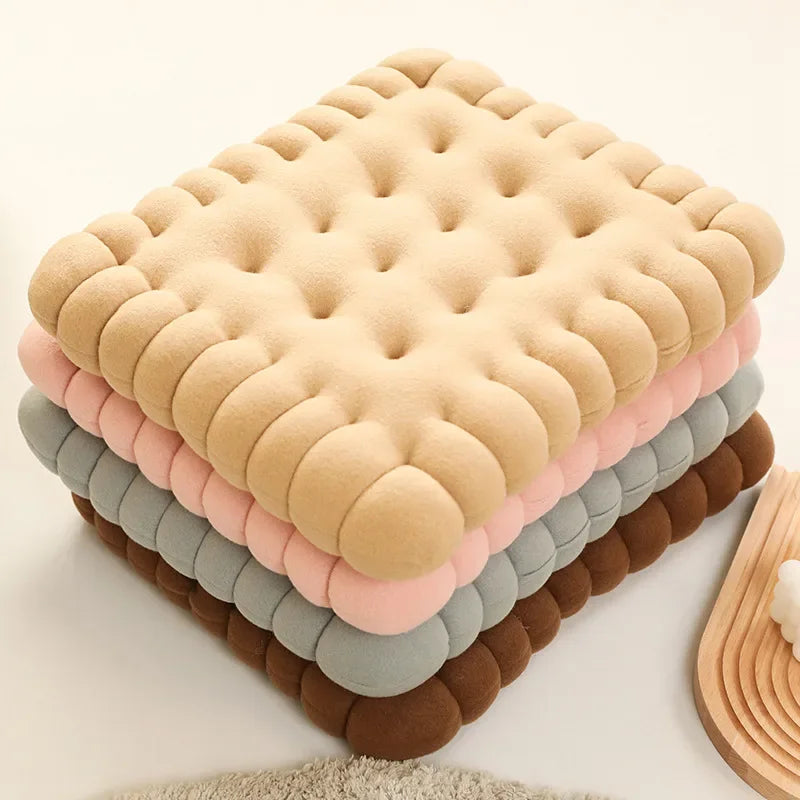 Pillow Chair Seat Biscuit Shape Plush Cushion Soft