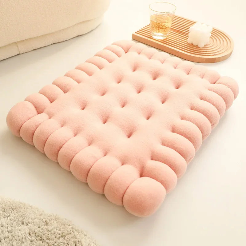 Pillow Chair Seat Biscuit Shape Plush Cushion Soft
