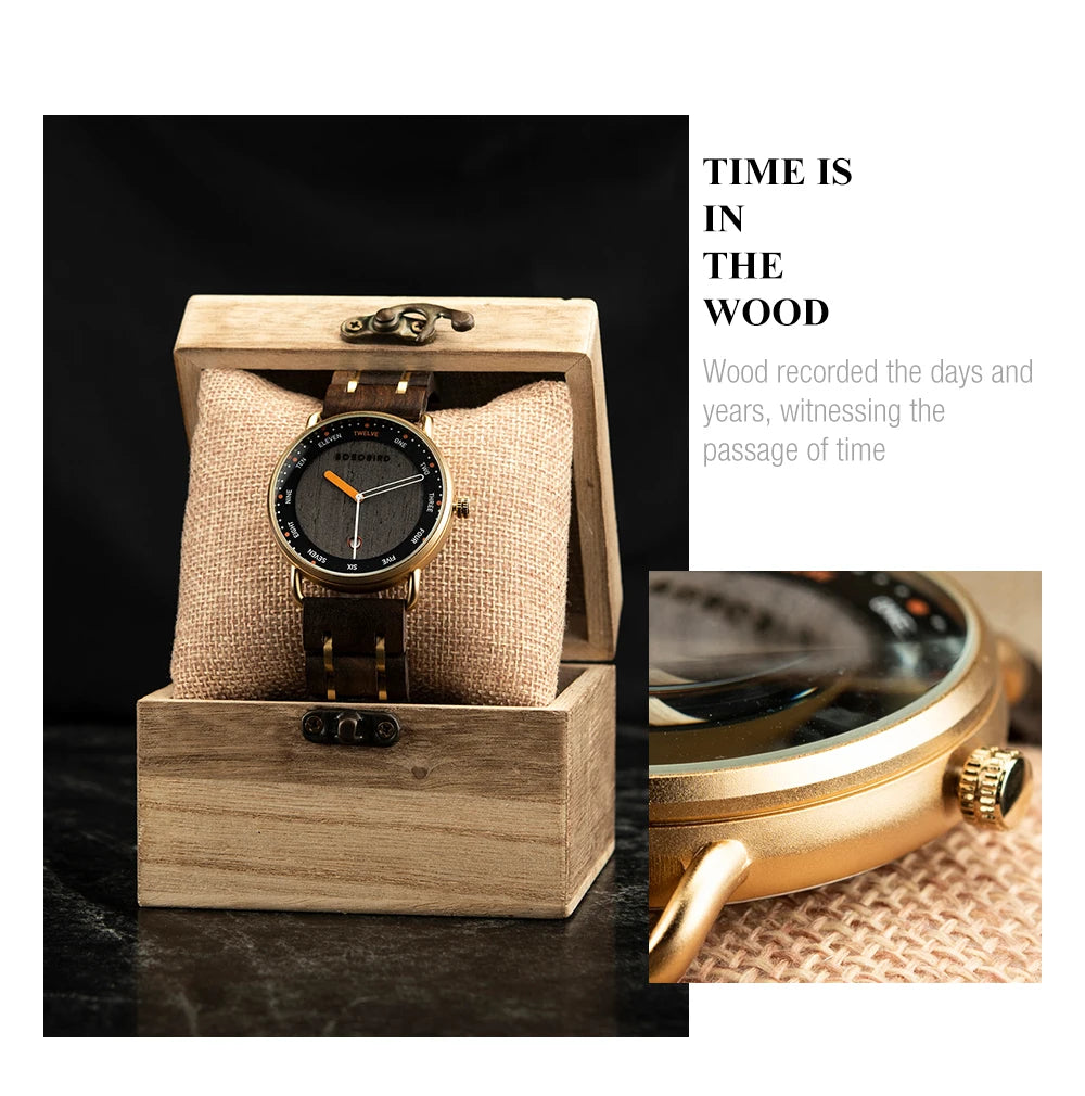 Man&#39;s BOBO BIRD Wooden Quartz Watch