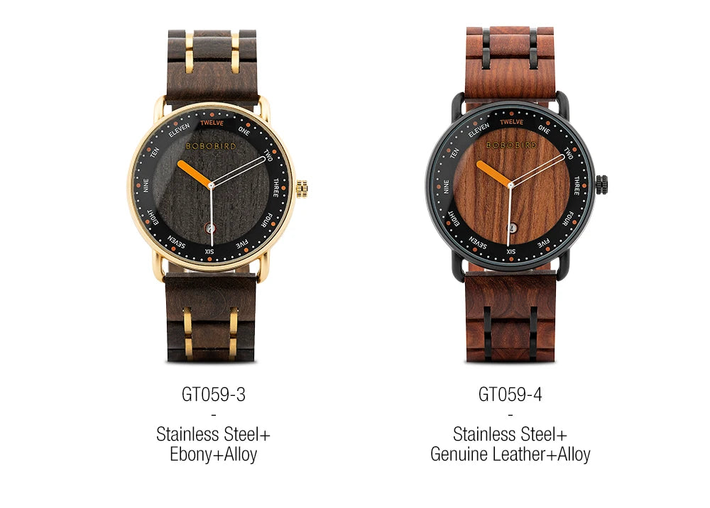 Man&#39;s BOBO BIRD Wooden Quartz Watch