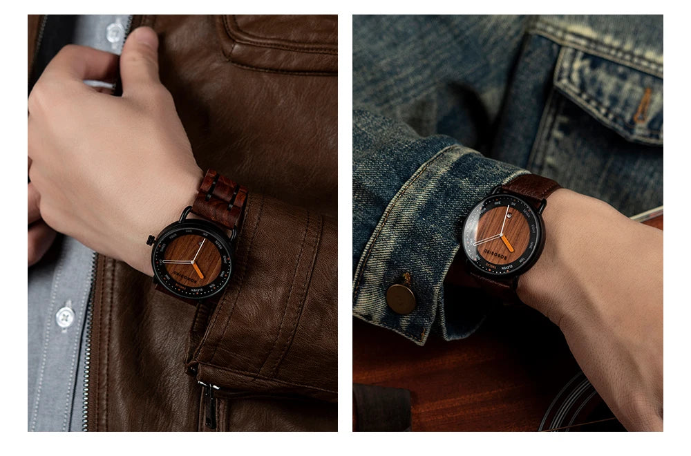 Man&#39;s BOBO BIRD Wooden Quartz Watch