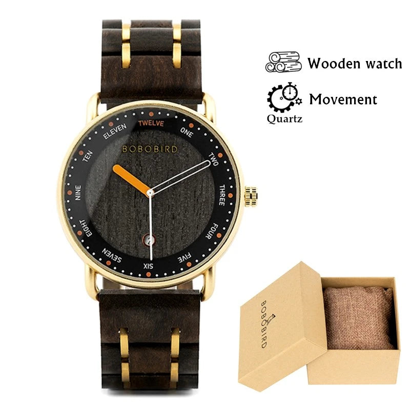 Man&#39;s BOBO BIRD Wooden Quartz Watch