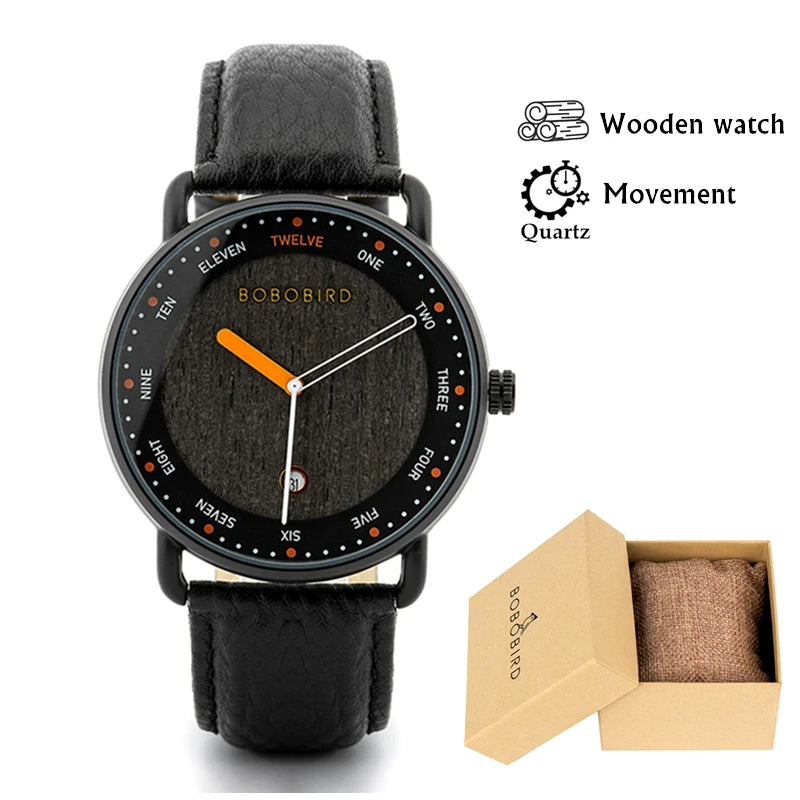 Man&#39;s BOBO BIRD Wooden Quartz Watch