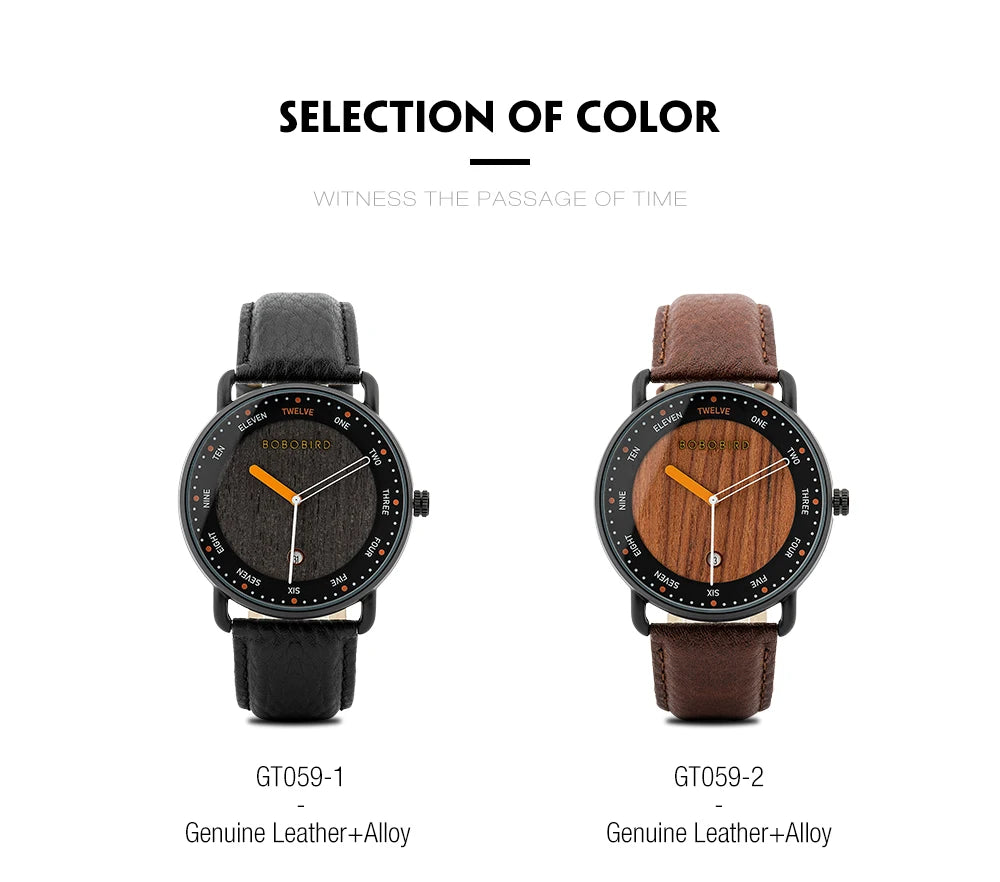 Man&#39;s BOBO BIRD Wooden Quartz Watch
