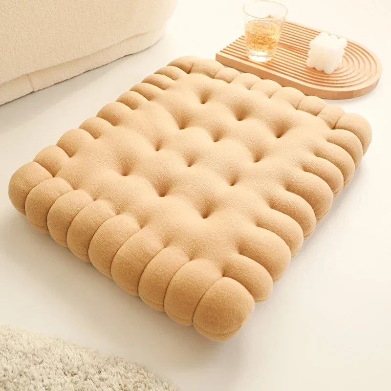 Pillow Chair Seat Biscuit Shape Plush Cushion Soft