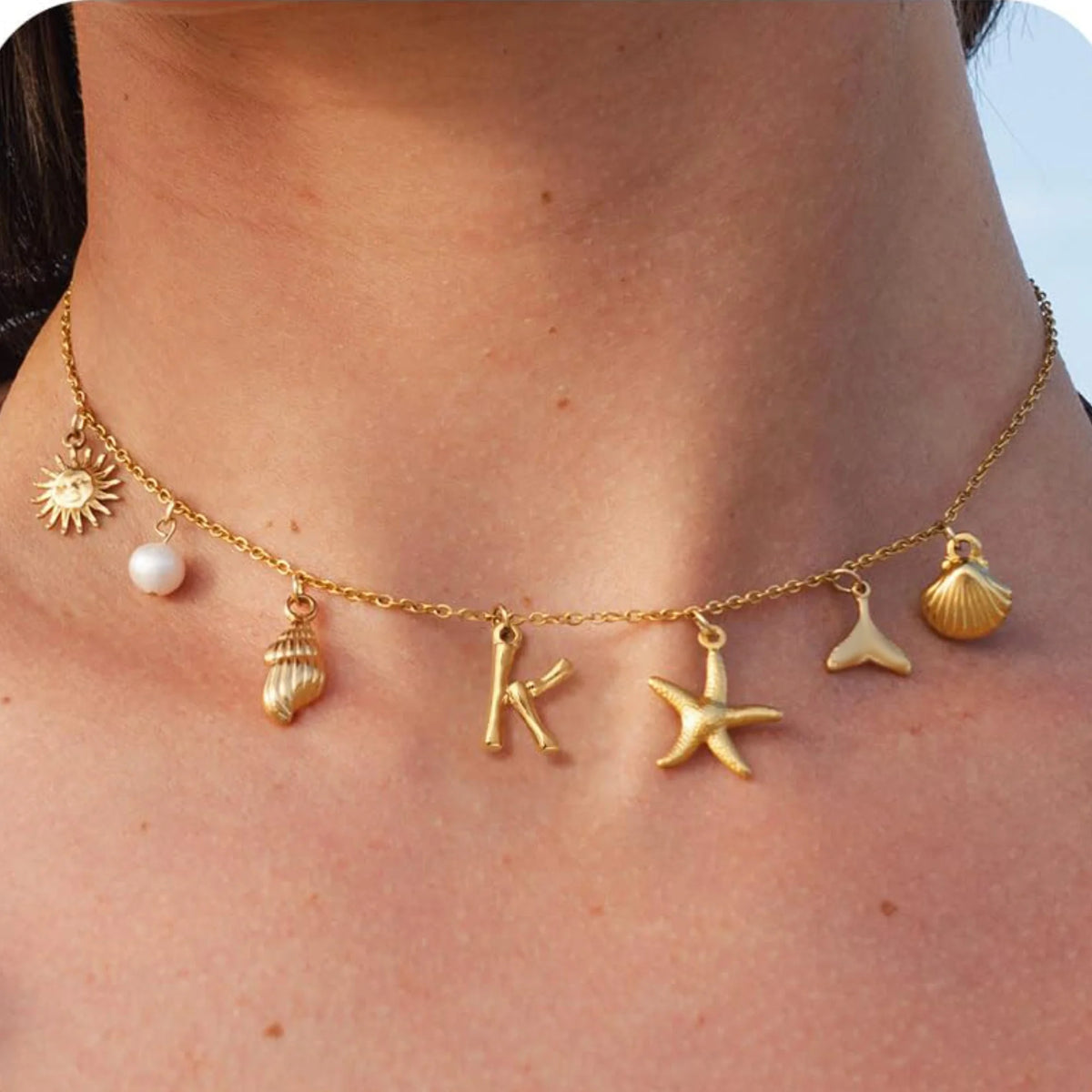 Axa Gold-Plated Multi-Charm Necklace