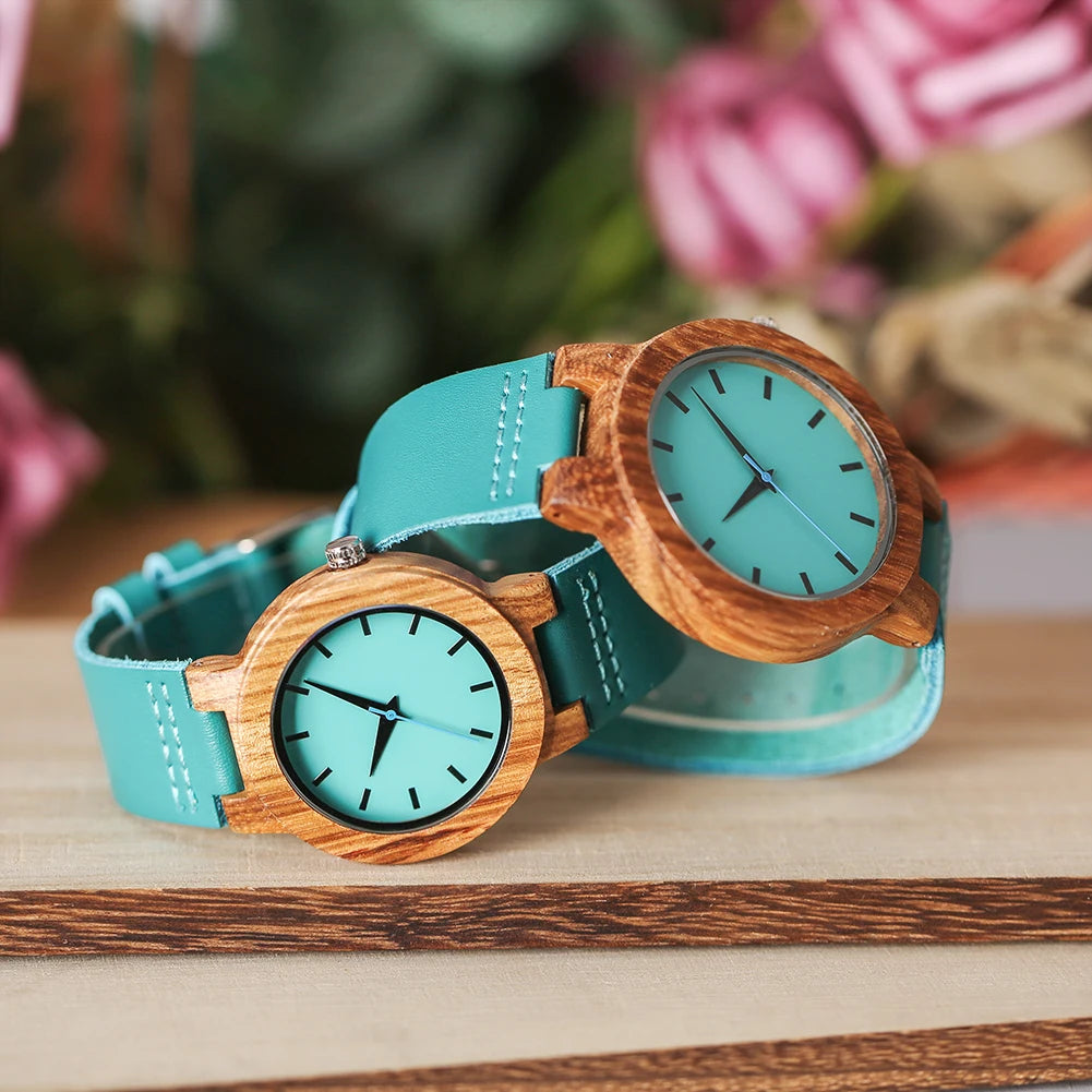 Two wooden watches 